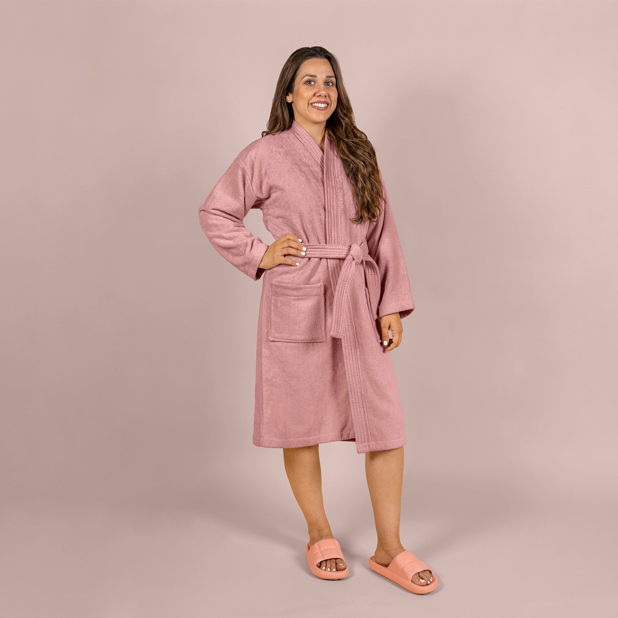 Bata De Baño Soft Rosa Matura UNITALLA