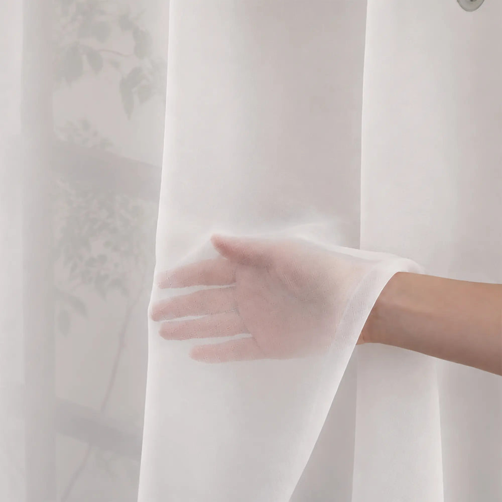 Cortinas Translúcidas Argolla Tergal Blanco LARGA