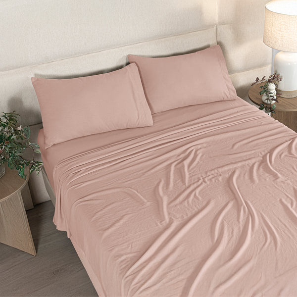 Sábanas Viasoft Washed Rosa